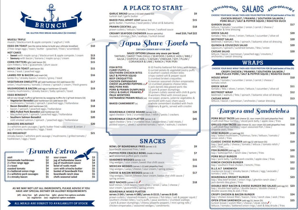 Boardwalk Beach Bar & Bistro Napier Hours, Food Menu Deals, Guide.